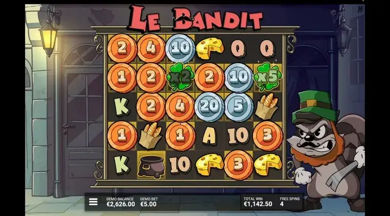 डेमो मोड में Le Bandit बेस गेम ग्रिड